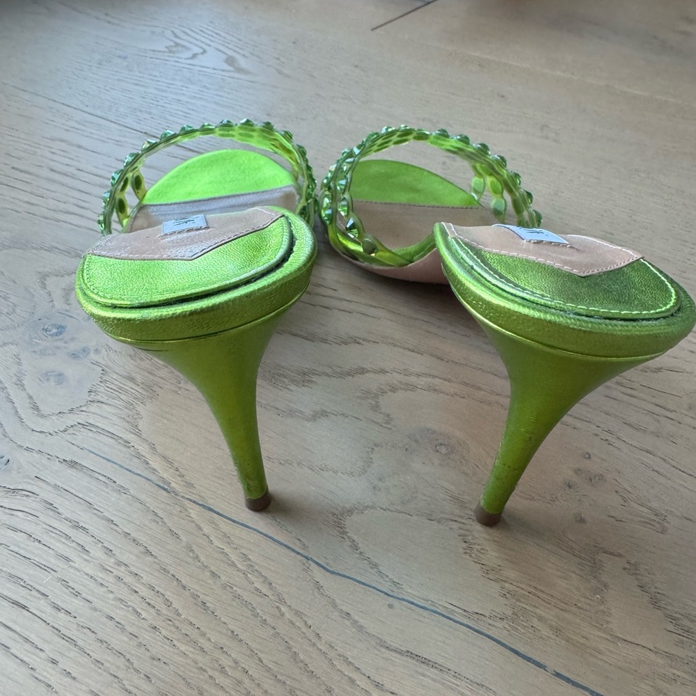 Aquazurra Tequila Crystal-Embellished Leather Heels - Picture 6 of 7